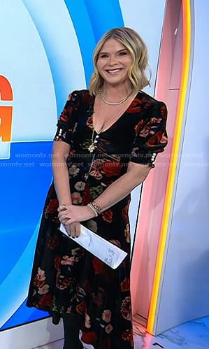 Jenna's black floral velvet dress on Today
