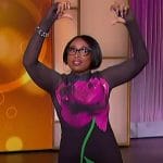 Jennifer’s black floral mesh dress on The Jennifer Hudson Show