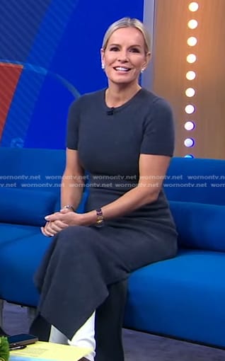 Jennfer’s navy short sleeve sweater dress on Good Morning America