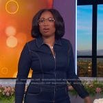 Jennifer’s denim zip front jumpsuit on The Jennifer Hudson Show