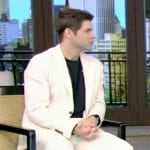 Jeremy Jordan’s white sneakers on Live with Kelly and Mark