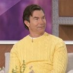 Jerry’s yellow cable knit sweater on The Talk