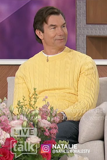 Jerry's yellow cable knit sweater on The Talk