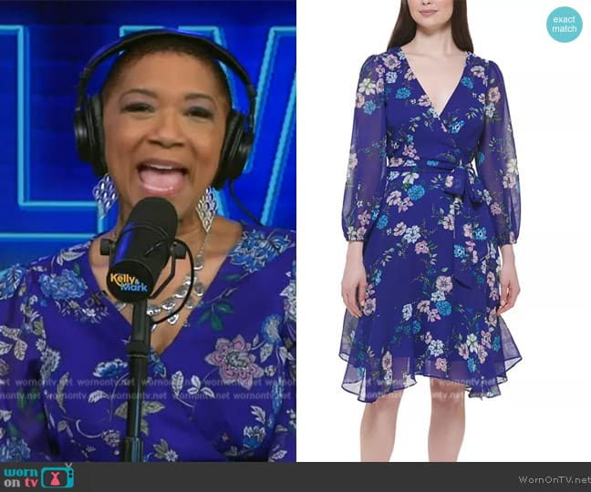 Jessica Howard V-Neck Handkerchief-Hem Dress worn by Deja Vu on Live with Kelly and Mark