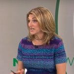 Jill Schlesinger’s blue and purple tweed dress on CBS Mornings