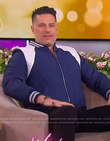 Joe Manganiello’s blue bomber jacket on The Jennifer Hudson Show