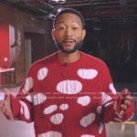 John Legend’s red and white sweater on The Voice