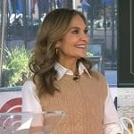 Joy Bauer’s beige cable knit vest  on NBC News Daily