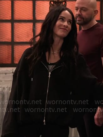 Julia's black zip hoodie on Extended Family