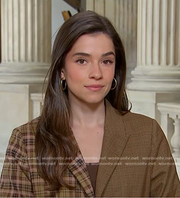 Julie's brown mixed plaid blazer on NBC News Daily