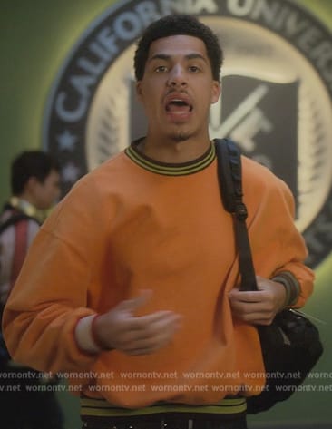 Junior's orange sweater on Grown-ish