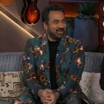 Kal Penn’s green floral print suit on The Kelly Clarkson Show