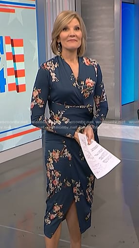 Kate's blue floral blue floral long sleeve dress on NBC News Daily