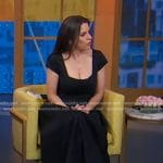 Kate Gibson’s black square neck midi dress on Good Morning America