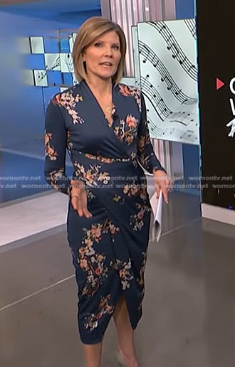 Kate’s blue floral blue floral long sleeve dress on NBC News Daily