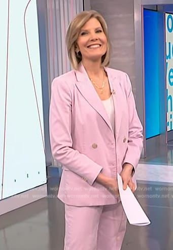 Kate's pink double breasted blazer and pants on NBC News Daily