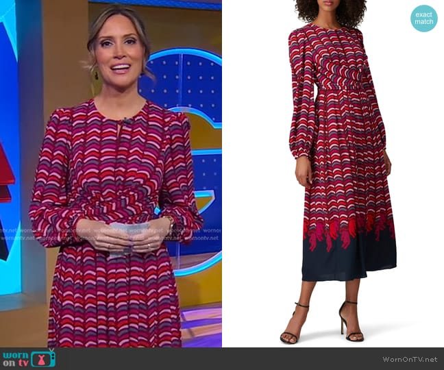 Kate Spade Rawr Crepe Midi Dress worn by Rhiannon Ally on Good Morning America