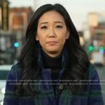 Kathy Park’s navy plaid coat on Today