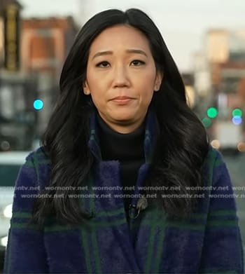 Kathy Park's navy plaid coat on Today