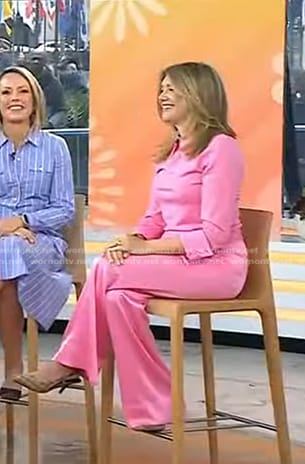 Katie Sands’s pink collared sweater and pants on Today