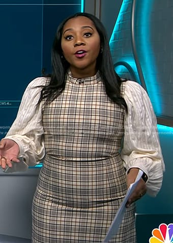 Kay's plaid mixed media dress on NBC News Daily