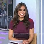 Kaylee’s burgundy striped ribbed dress on Today