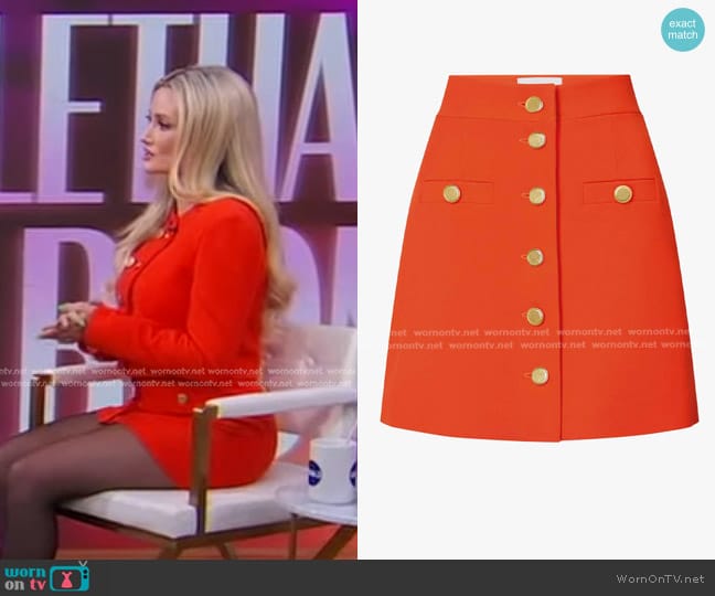 Keburia Button Embellished Mini Skirt worn by Holly Madison on Good Morning America