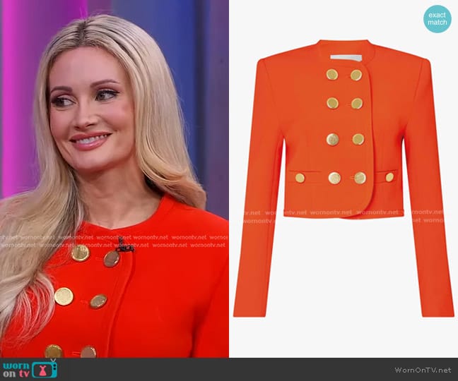 Keburia Double-Breasted Jacket worn by Holly Madison on Good Morning America