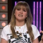 Kelly’s white sublime graphic tee on The Kelly Clarkson Show