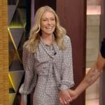 Kelly’s printed tie neck dress on Live with Kelly and Mark