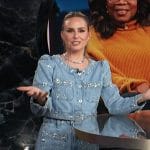 Keltie’s embellished denim jacket and pants on E! News