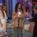 Kiawentiio’s denim fringe jeans on The Kelly Clarkson Show