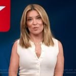 Kit's white button sleeveless top on Access Hollywood