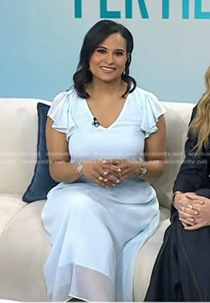 Kristen's blue flutter sleeve dress on Today