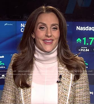 Kristina Partsinevelos’s tweed blazer on NBC News Daily