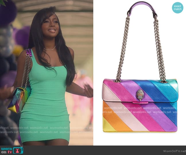 Kurt Geiger Kensington Leather Convertible Shoulder Bag worn by Annika (Justine Skye) on Grown-ish