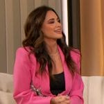 Kyle Richards’ pink embellished cutout blazer on The Drew Barrymore Show