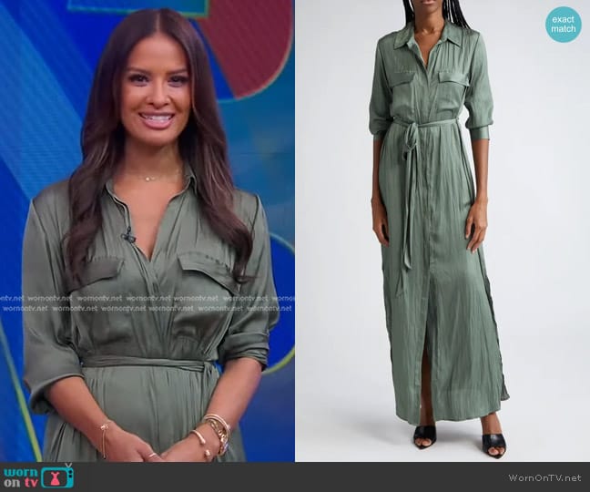 WornOnTV: Calah Lane's green ruffle belted dress on Good Morning