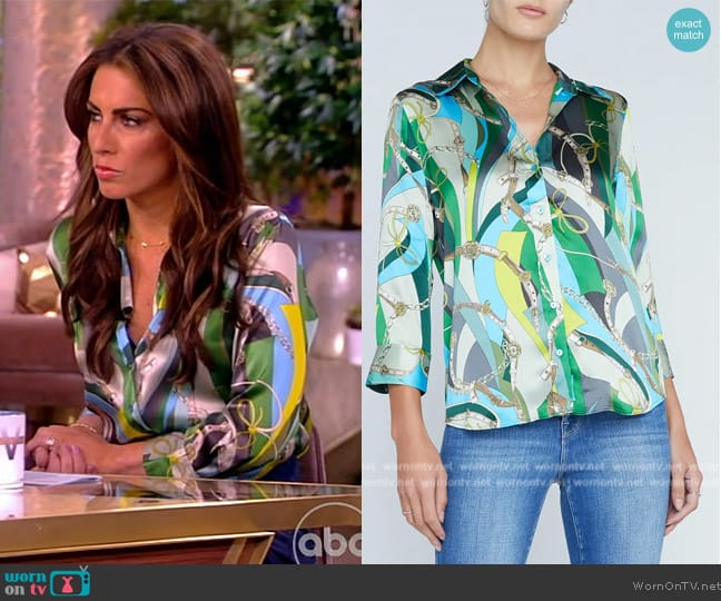 L'Agence Dani Silk Printed Blouse worn by Alyssa Farah Griffin on The View