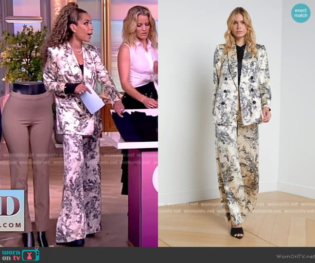 L'Agence Jayda Silk Paisley Blazer worn by Sunny Hostin on The View