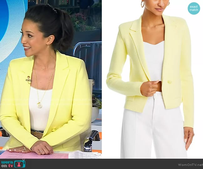 L'Agence Sofia Knit Blazer worn by Laura Jarrett on Today