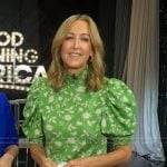Lara’s green floral puff sleeve mini dress on Good Morning America