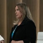 Laura’s black zip jacket on General Hospital