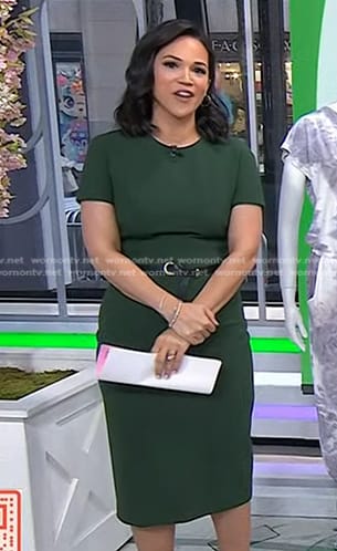 Laura’s green short sleeve sheath dress on Today