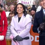 Laura’s lilac wrap coat on Today