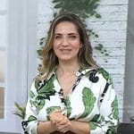 Laura Vitale’s white and green leaf print dress on Today