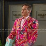 Leo's pink abstract print suit on Days of our Lives