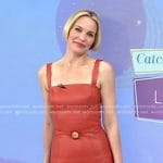 Leslie Bibb’s brown belted leather dress on Today