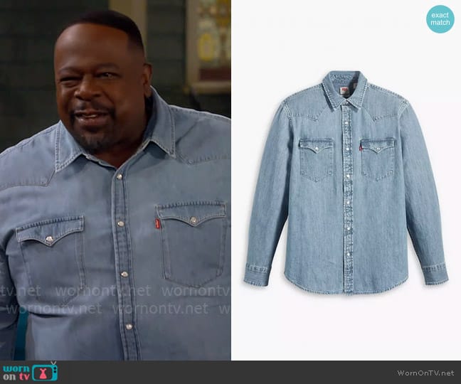 Levis Classic Western Shirt worn by Calvin (Cedric The Entertainer) on The Neighborhood