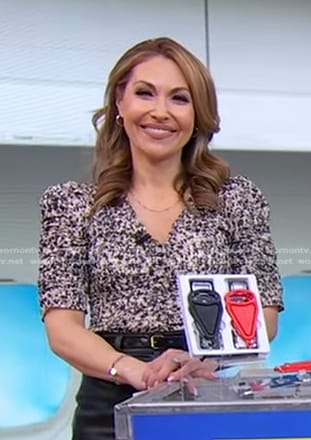 Lori’s printed puff sleeve top on Good Morning America